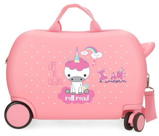 Dětský kufřík na kolečkách Roll Road I am Unicorn coral 45 cm